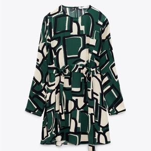 Excellent condition printed zara dress M